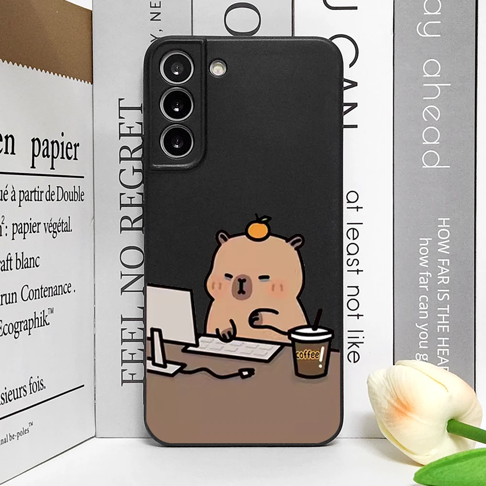 Cute Capybara Phone Case for Samsung Galaxy S22 S23 S24 S25 edge Ultra S20 Plus S21 FE 5G Soft Cover Funny Animal Couple Fundas