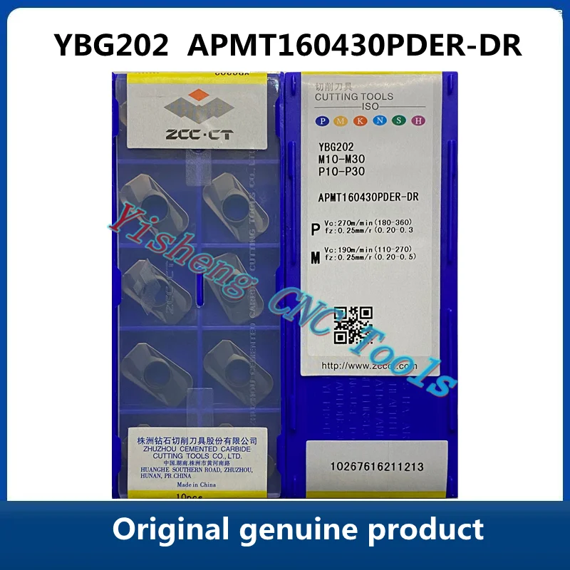 

Free Shipping Original ZCC CT APMT160430 P20M APMT160430PDER-DR YBG202 APMT160430PDER Milling Cutter Inserts CNC cutting tools
