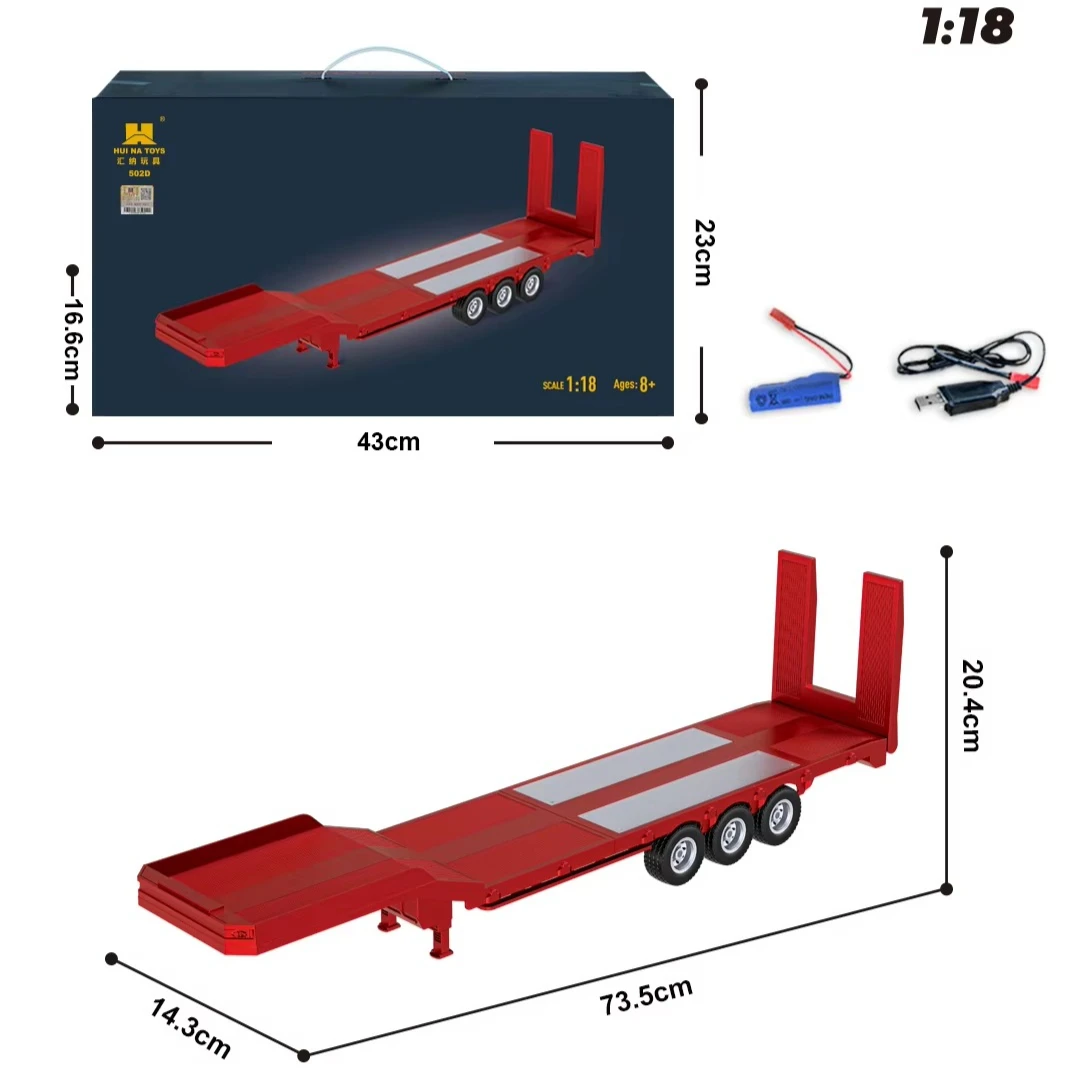 Huina 1/18 770s caminhão de controle remoto carro rc trator caminhão 3 eixos plástico semi reboque modelo plano brinquedos para meninos presentes