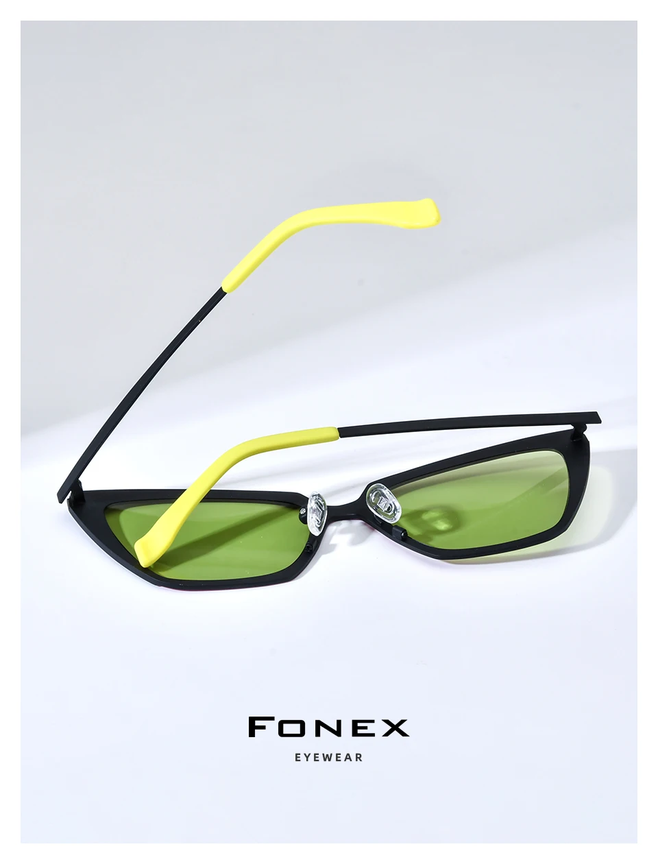 FONEX Titan-Sonnenbrille für Damen, neu im trendigen Markendesign, polarisierte Cateye-Sonnenbrille, hochwertige japanische Cat-Eye-Sonnenbrille 85850 – Detail 15