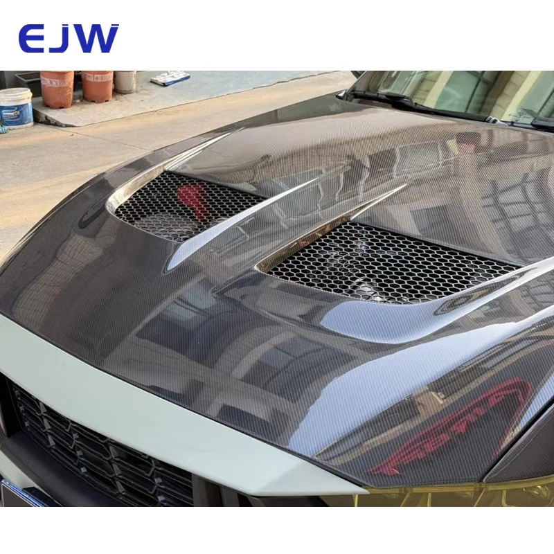 For 2024 Ford Mustang Specific GTD Carbon Fiber Engine Hood, High-quality Perforated Carbon Fiber Engine Hood For Automobiles