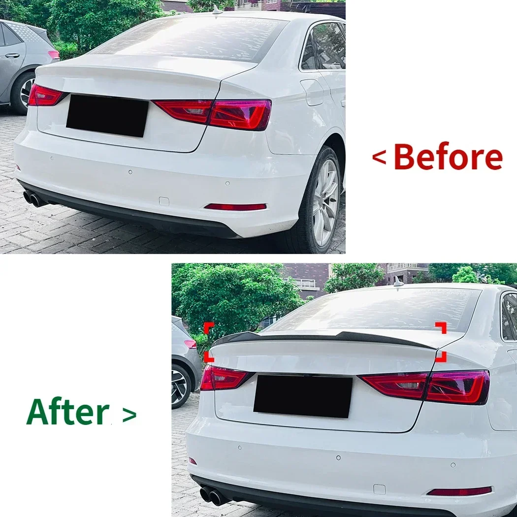 Rear Trunk Spoiler For Audi A3 Sedan S3 8V 2014 2015 2016 2017 2018 2019 2020 Spoiler Lip Car Rear Roof Spoiler Splitter Wing