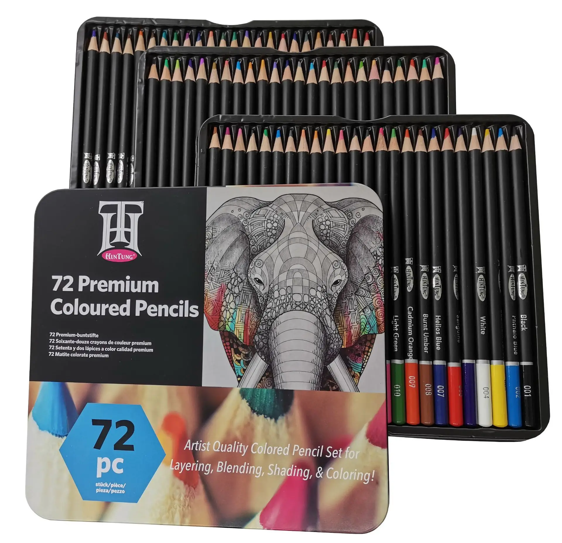 

Kalour 72 Colored Pencils Set Oiliness/Water Soluble Drawing Pencils Kit Organized in Tin Box Quality Core Leads Art Supplies