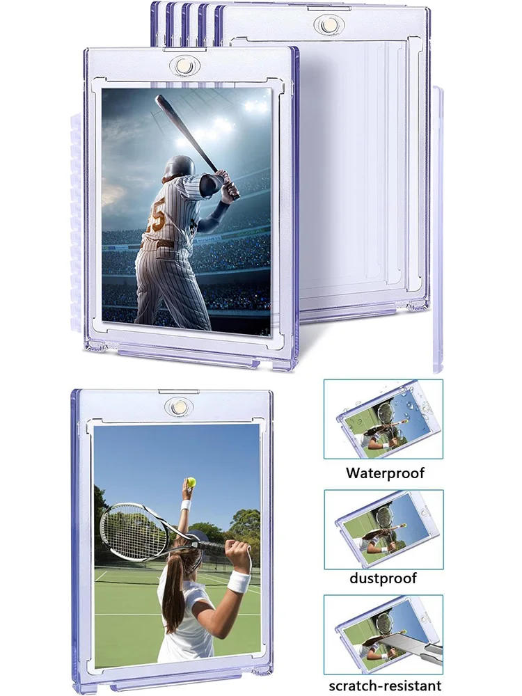 Ensemble de porte-cartes magnétiques 35PT, vitrine adaptée au jeu YuGiOh Pokmon, manches de cartes de commerce de sport, jouet de protection en acrylique dur