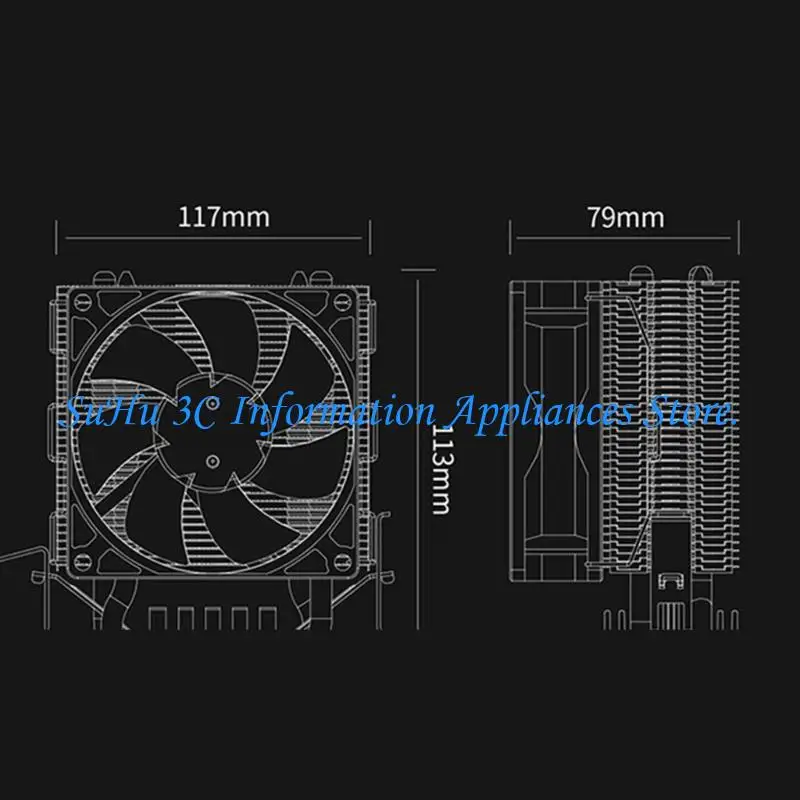 Fast Speed CPU Cooling Fan For Desktop With 2 Copper Heat Pipes And 8cm Quiet Fan