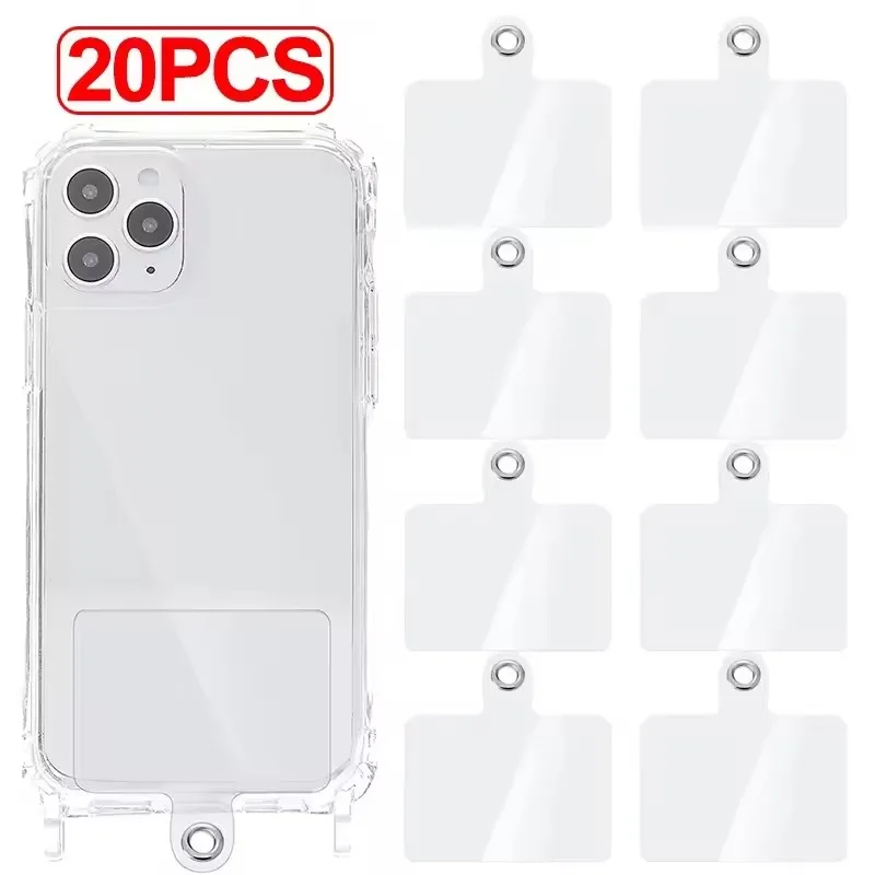 Protable Anti-fall Clear Phone Lanyard Cards Replaceable Flexible Tether Tabs Transparent Phone Case Pandent Gasket for IPhone