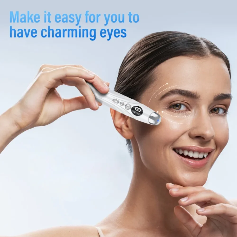 CMH Electric Eye Massager Vibration Wrinkle Anti-Ageing Eye Massage Dark Circle Removal Face Eye Care Pen White Beauty Equipment