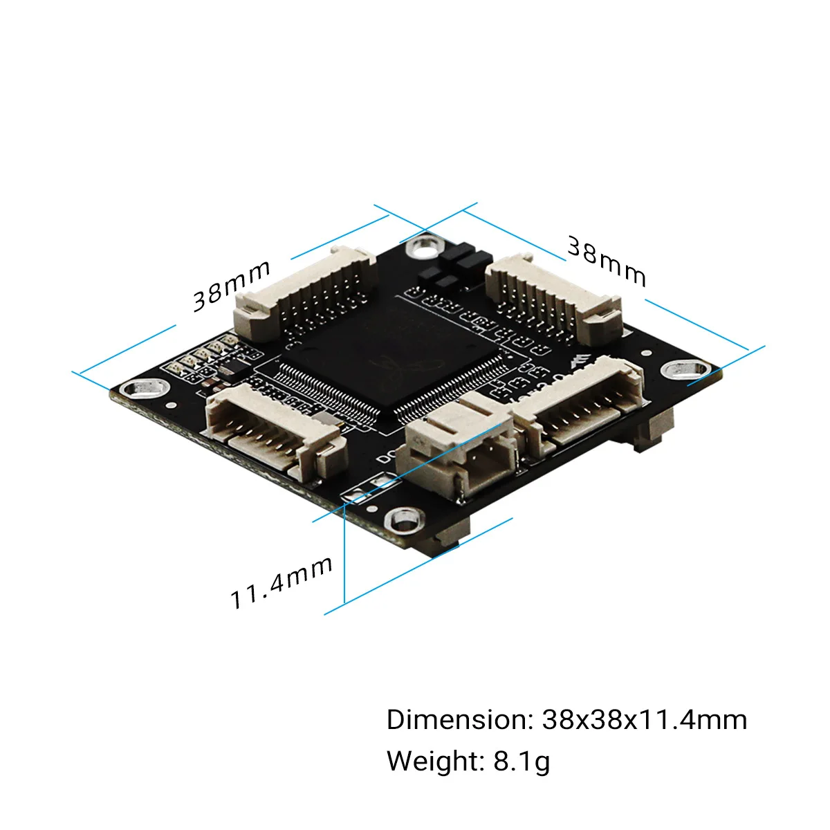 Imagen 4: Módulo de Switch de Red Mini YN-S10403_38*38mm de 4 Puertos 10/100/1000Mbps, Switch Ethernet Integrado PCBA de 5-15V para UAVs y Robótica