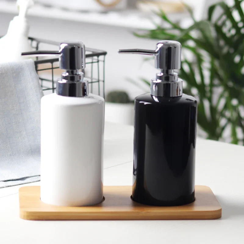 Nordic hand sanitizer bottle ceramic sub-bottle press bottle lotion bottle soap dispenser squeeze cosmetics home