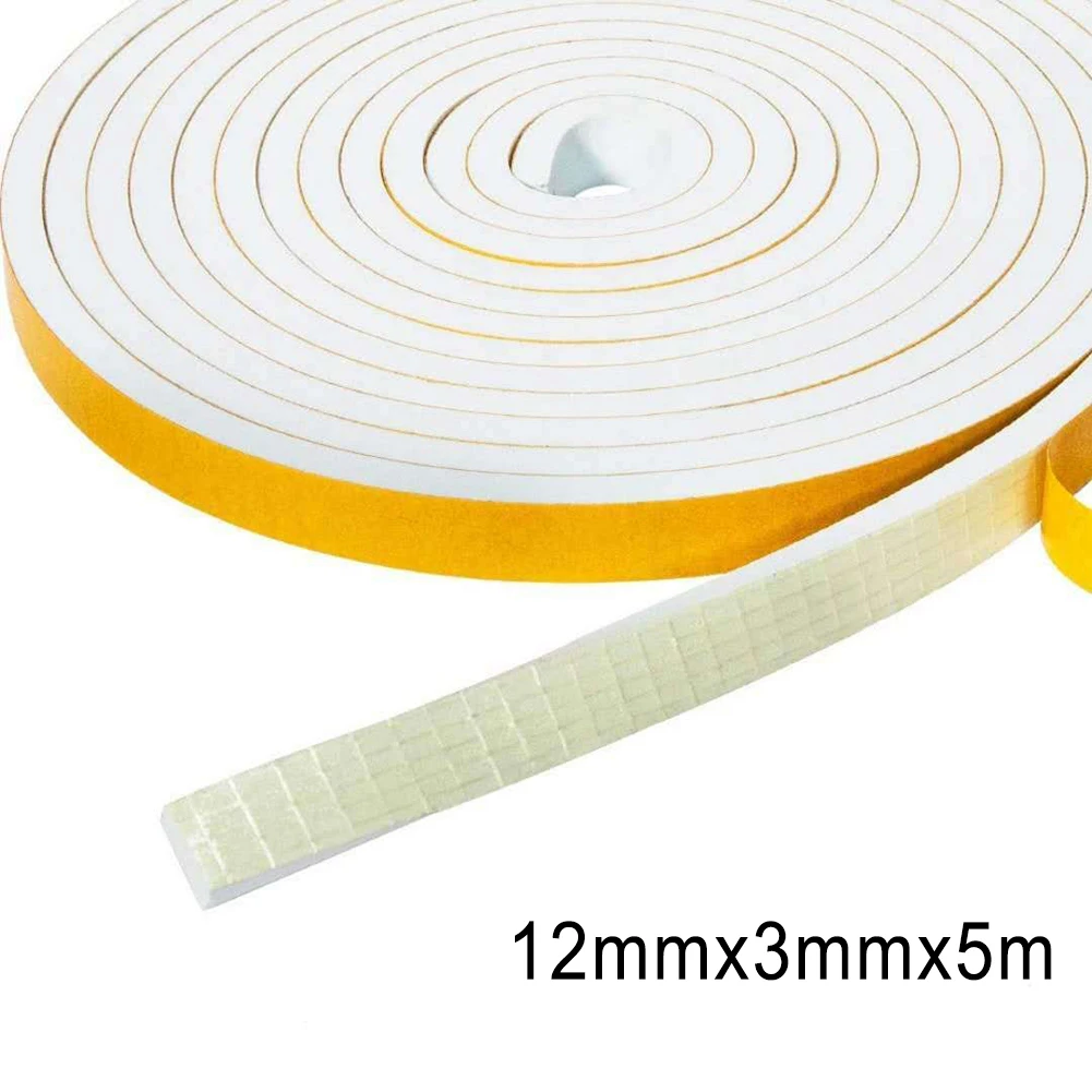 2/4/5M Single Sided Adhesive Waterproof Weather Stripping Foam Sponge Rubber Strip Tape For Window Door Seal Strip