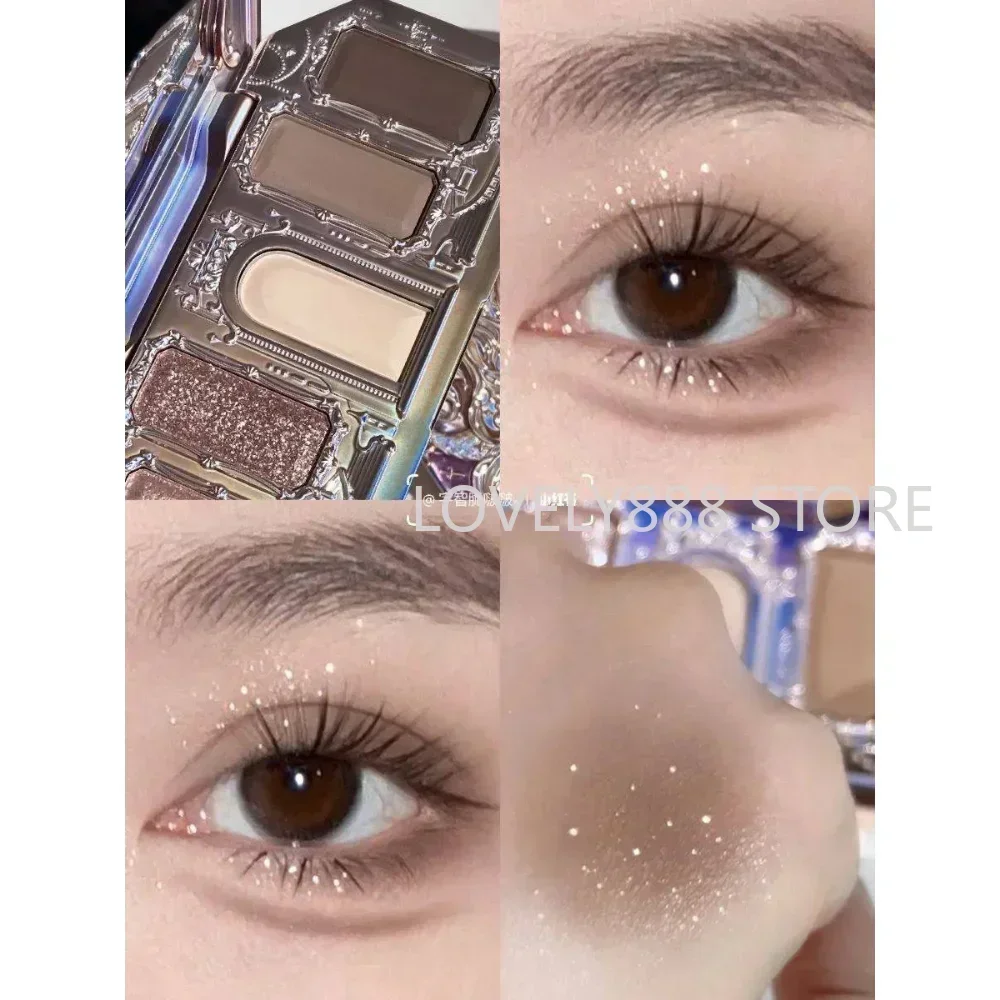 ดอกไม้รู้ Moonlight Mermaid Series ห้าสีอายแชโดว์ Palette เครื่องประดับ Delicate Matte Pearl Chameleon Eye แต่งหน้าเครื่องสําอาง