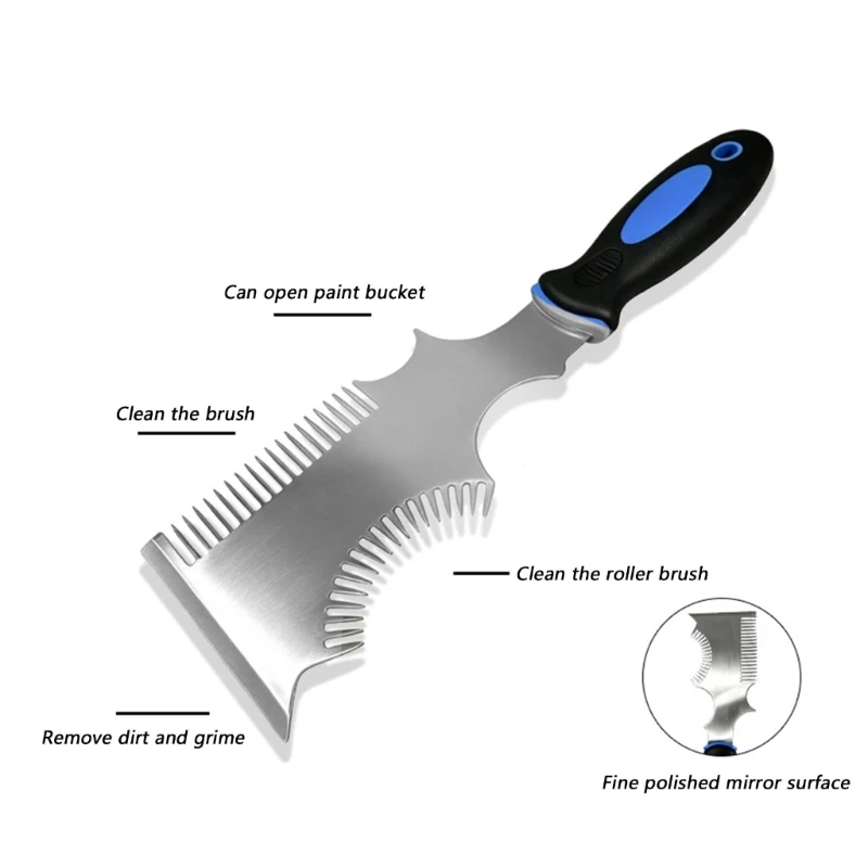 Multi Purpose Putty Blade With Stainless Steel Blade And Non Slip Handle For Caulking Paint Roller Cleaning And Can Opening M4YD