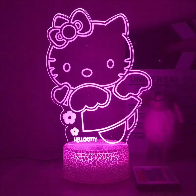 Sanrio Hello Kitty Cartoon 3D Night Light Atmosphere Table Lamp High-profile Girls Bedroom Bedside LED Light Room Decoration