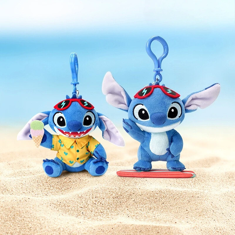 

Disney Stitch Summer Vacation Plush Keychain - Cute Soft Plush Bag Charm Lilo & Stitch Collectible Gift for Kids Girls