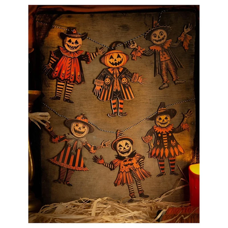 BAAD Decorazioni per stamina di Halloween, decorazioni per striscioni di Halloween in legno Banner di streghe, feste, festival, decorazioni murali