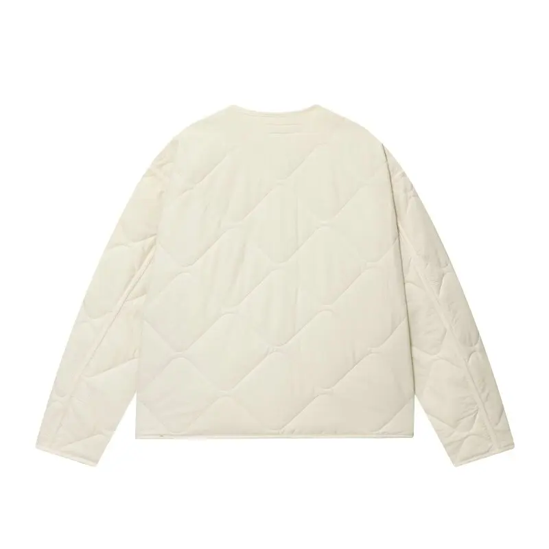 المرأة بسيطة القطن وسادة مبطنة معطف بلوزات مستديرة العنق سميكة فضفاضة معطف الشتاء الدافئ موضة الإناث ملابس خارجية سترة الشارع الشهير