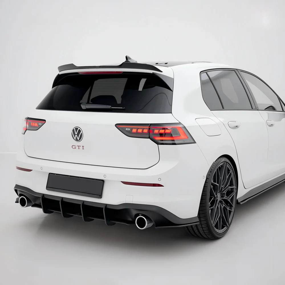 

For VW Golf 8 MK8 GTI 2020-2024 Maxton Style Rear Bumper Lip Spoiler Diffuser Splitter Lip Side Protector Body Kit Black Tuning