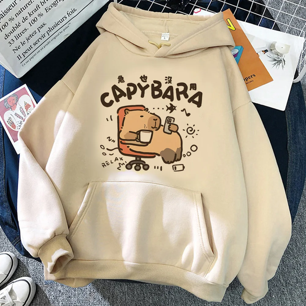 Capybara hoodie harajuku patterned pattern trendy kawaii winter teen pullover hoddie soft fabric designer funny winter