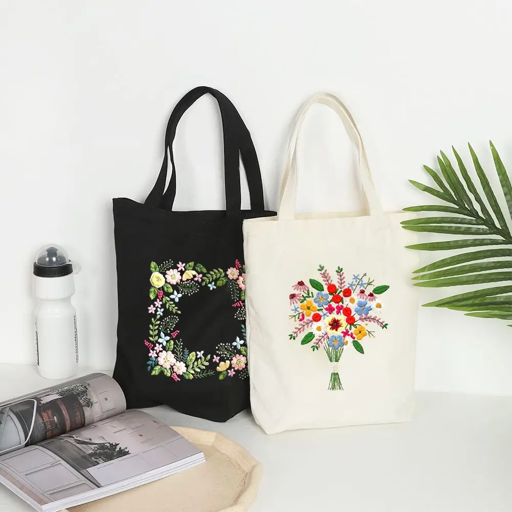 

Art Crafts Canvas Carrying Bag Flower Pattern Cross Stitch Cloth Threads Tools Sewing Needlepoint Kits Embroidery Kit