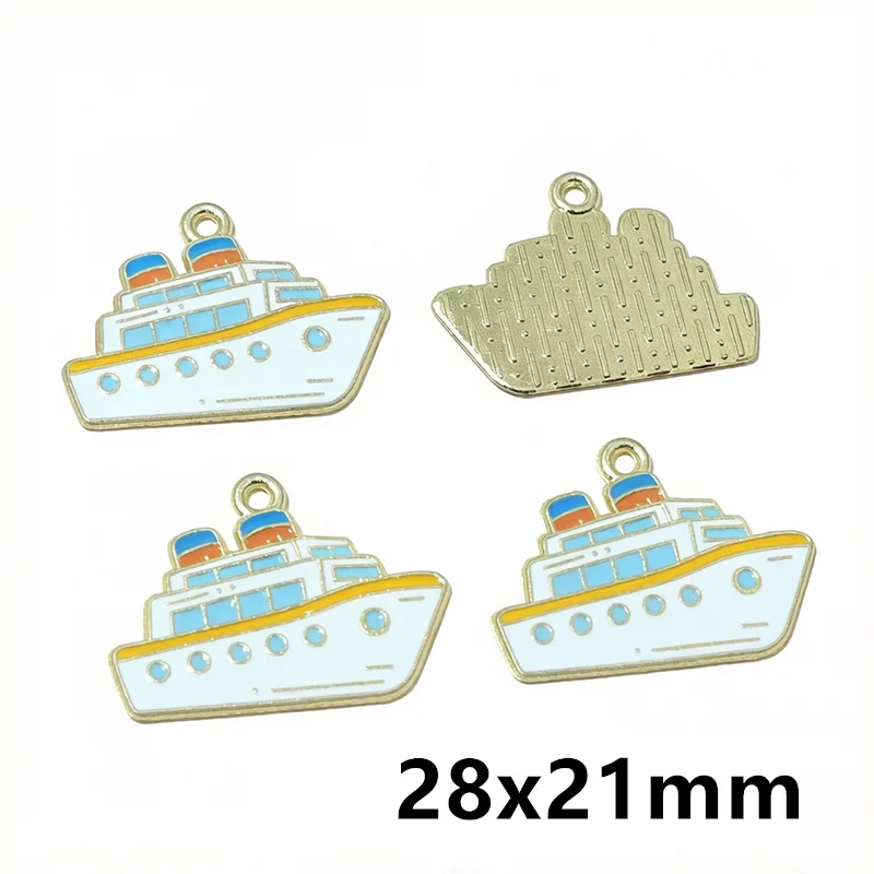 10Pcs Enamel Nautical Beach Ocean Charms Pendant Ship Sun Shell Summber Elements DIY Jewelry Making Findings Earrings Necklace‌ view 5