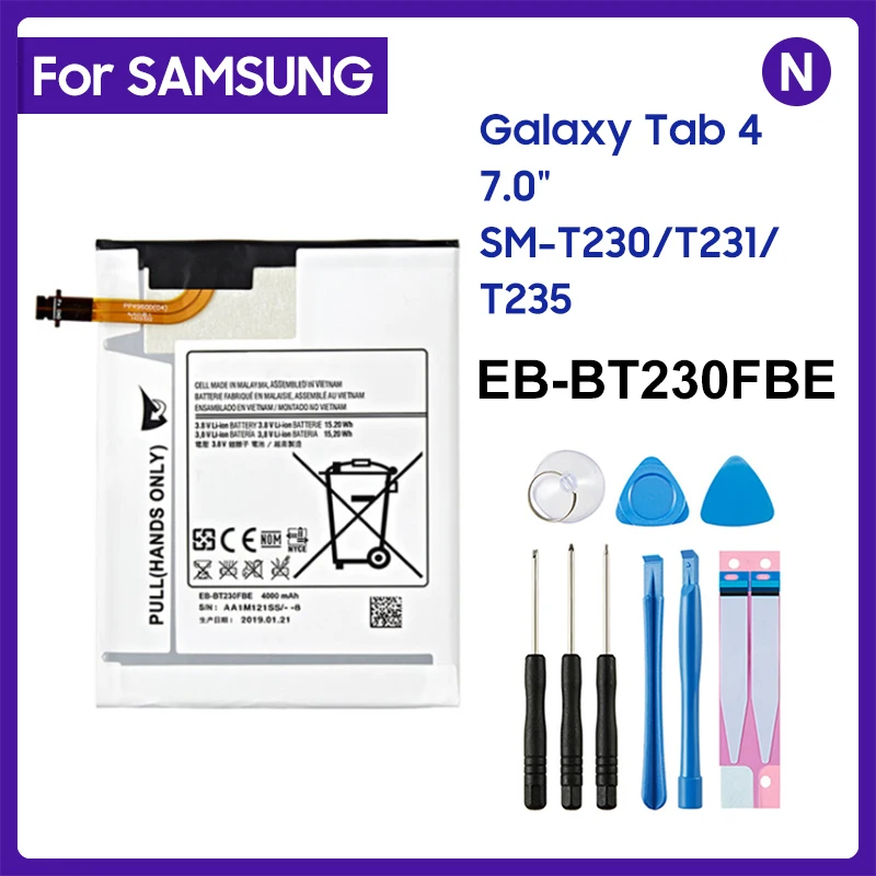 

For Samsung Tablet Battery EB-BT230FBE 4000mAh For Samsung Galaxy Tab 4 7.0 7.0" T230 T231 T235 SM-T230 SM-T231 SM-T235