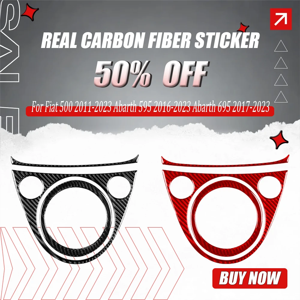 

3Pcs Gear Shift Panel Real Carbon Fiber Sticker for Fiat 500 2011-2023 Abarth 595 2016-2023 Abarth 695 2017-2023 Car Accessories