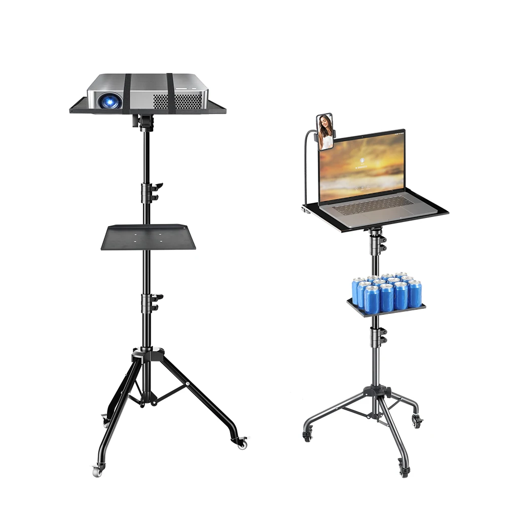 145cm Projector Tripod Stand Laptop Tripod Adjustable Height 23 to 63" Standing Desk Outdoor Computer Desk Stand for Studio