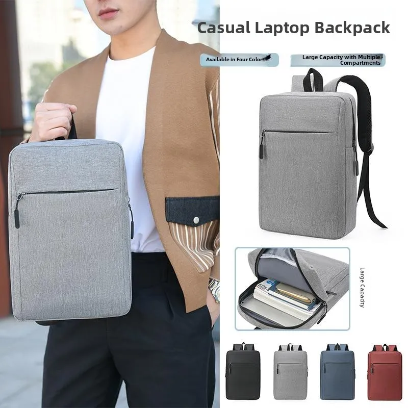 

Casual Business Nylon Backpack Men's Double Shoulder Bag Laptop Bag for College Students Simple Design Soft Material Business...