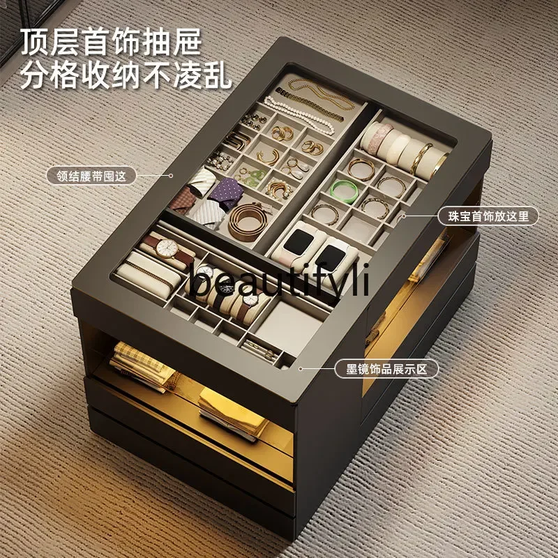A139 Cloakroom Island Cabinet Jewelry Display Cabinet Light Luxury Home Storage Chest of Drawers Integrated Island Floor-standin