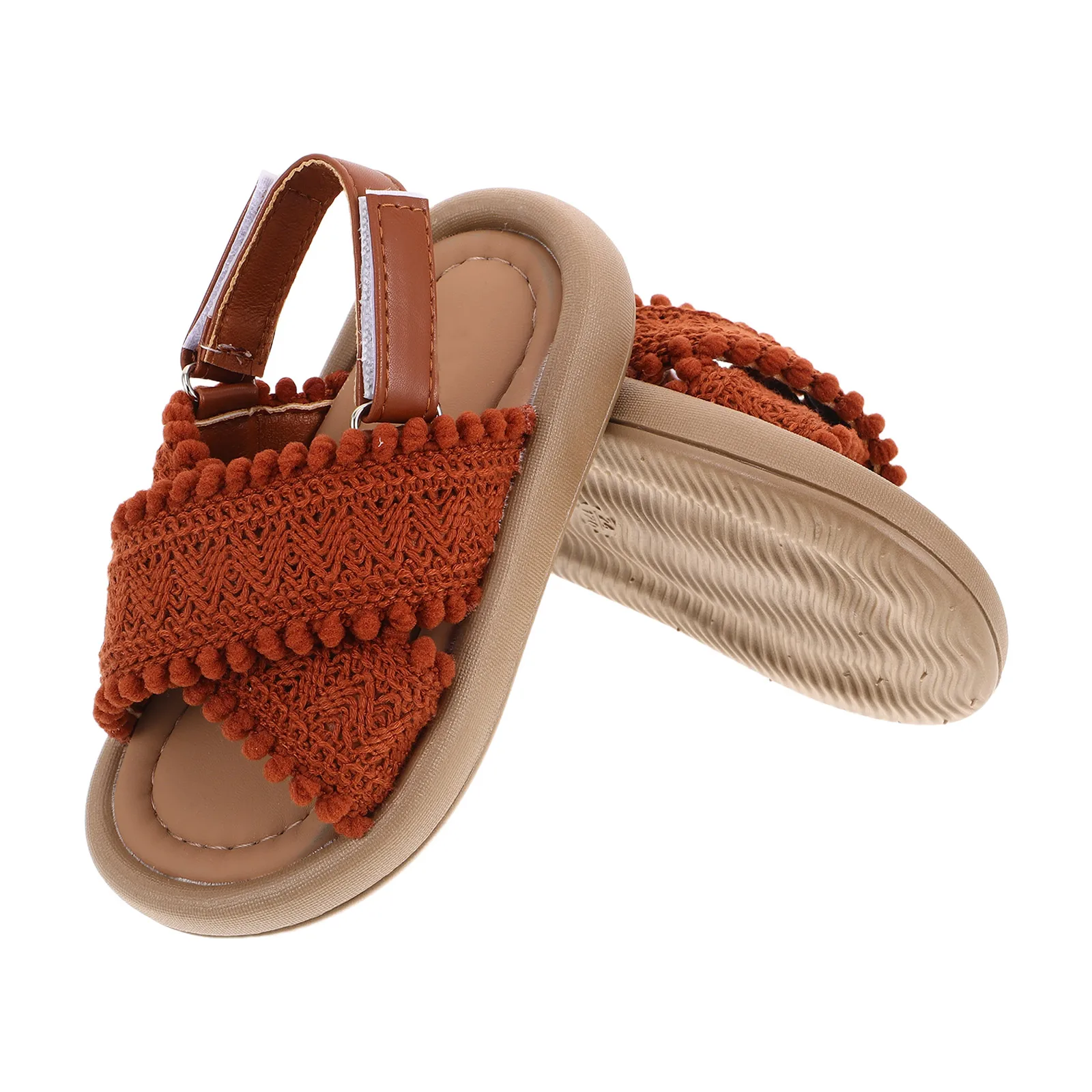 

1Pair Girls Ethnic Style Sandals Soft Sole Breathable Anti-Slip Summer Beach Shoes Comfortable Outdoor Toddler Sandals