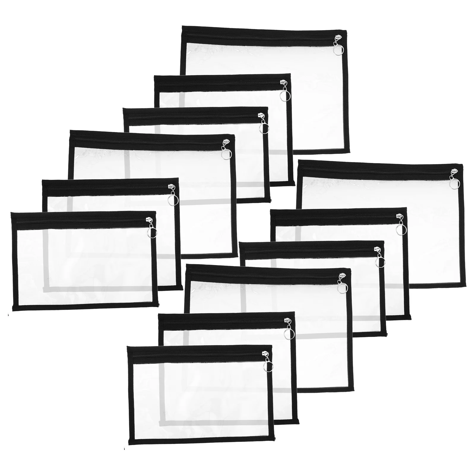 

12Pcs Transparent PVC Zipper Pouch Waterproof Clear Travel Storage Bag Small Document Organizer Toiletries Makeup Pencil Holder