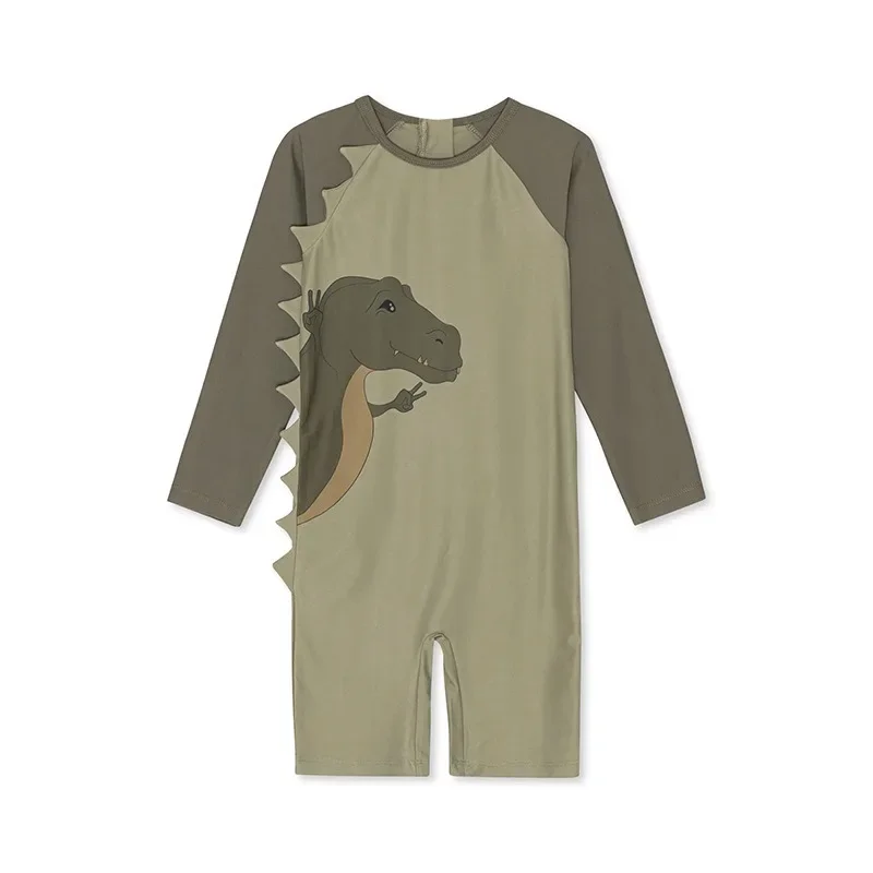 Summer New Boy Swimwear Baby Swimwears Dinosaur Leopard Print   Boys' Quick Drying One-piece Swimsuit  Kids Swimsuits