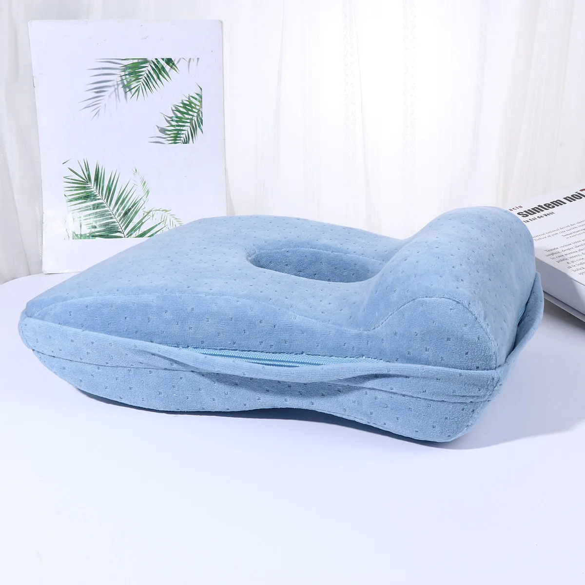 Memory Foam Arm-Free Nap Pillow Ergonomic Neck Support Cushion for Office Travel Home Use Soft Resilient Breathable Sleeping