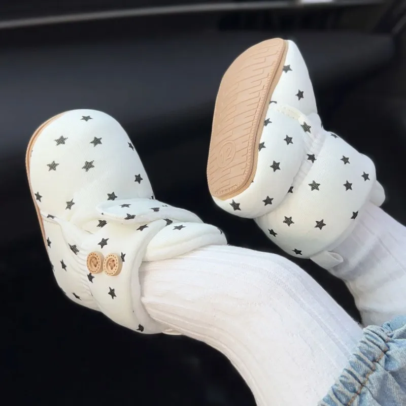 

Infant Soft Sole Non Slip Winter Warm Boots for Boys Girls 0-12 Months Cushioned Insulated Cotton Shoes