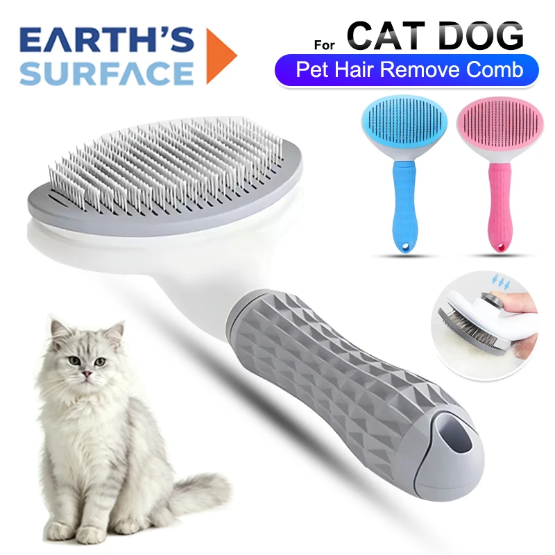 Self-cleaning Pet Hair Remove Comb Cats Slicker Brush Pet Hair Removal Comb For Dogs Grooming Brushes Dog Combs Cat Accessories