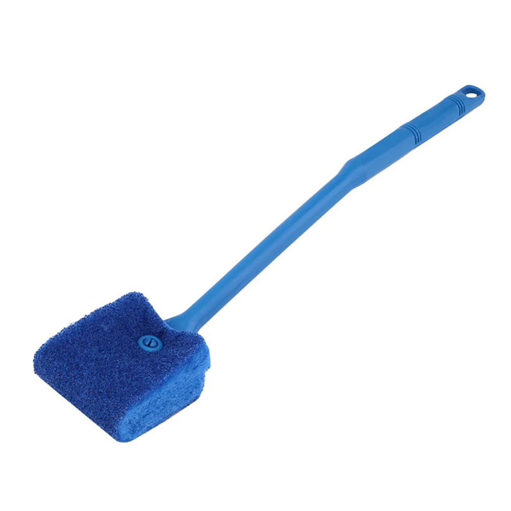 

Cleaning Brush for Aquarium Fish Tank 400x65x35mm Blue Plastic Long Handle Nonslip Double Sided Scrubber Sponge Algae Pet