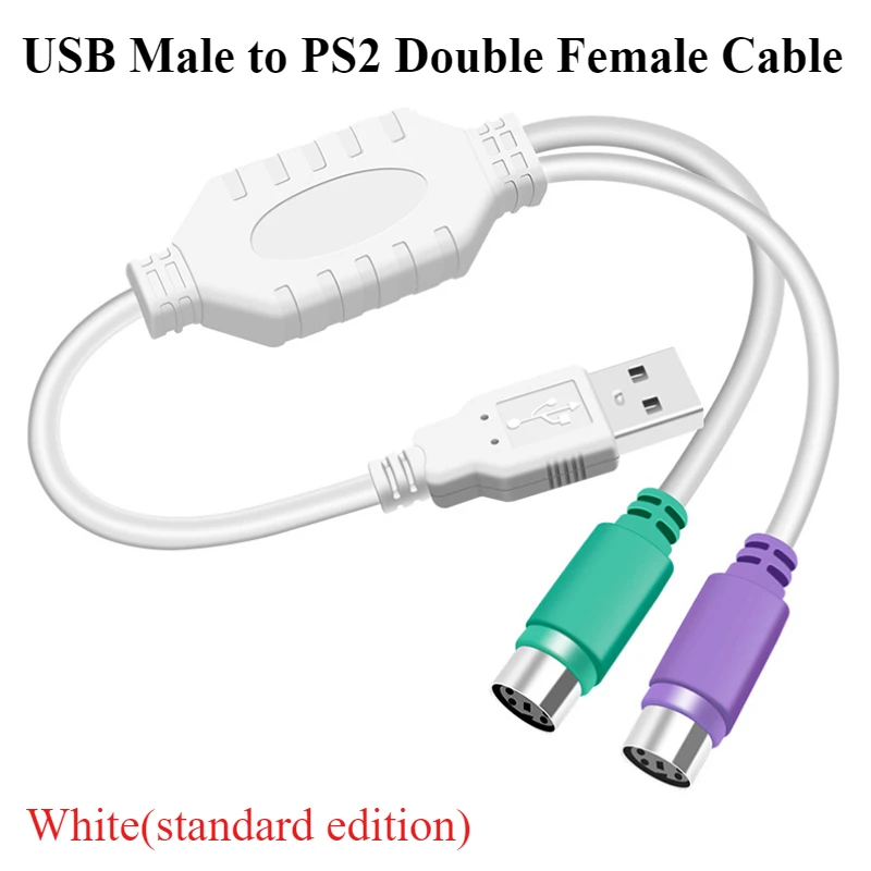 

1-10Pcs USB Male to Dual PS2 Female Cable Adapter Converter USB to Two PS/2 Use For Keyboard Mouse Computer Cables & Connectors
