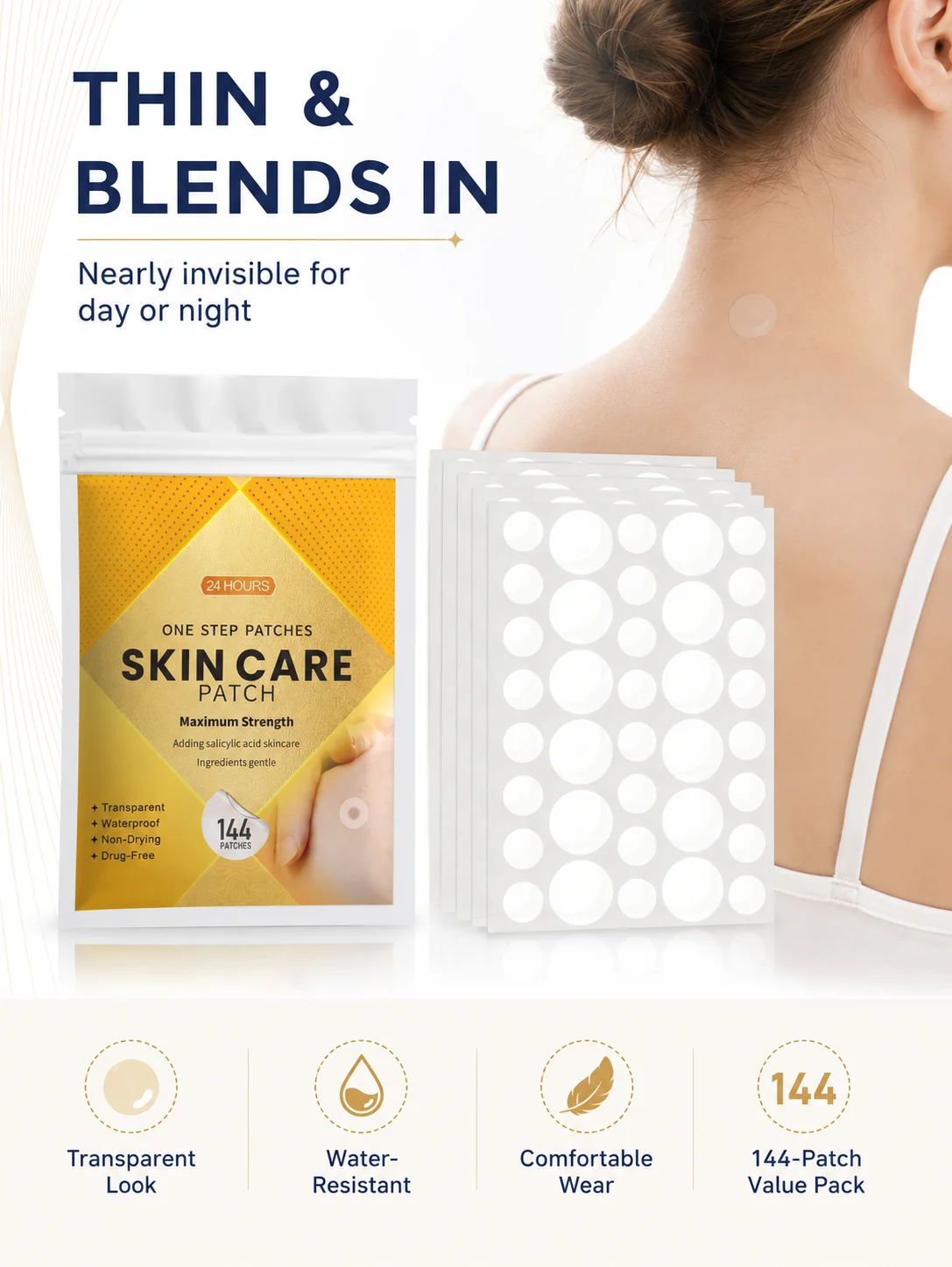แผ่นปิดสิวแบบใส 144 ชิ้น แผ่นไ - Skincare Moisturizer บทวิจารณ์และราคา
