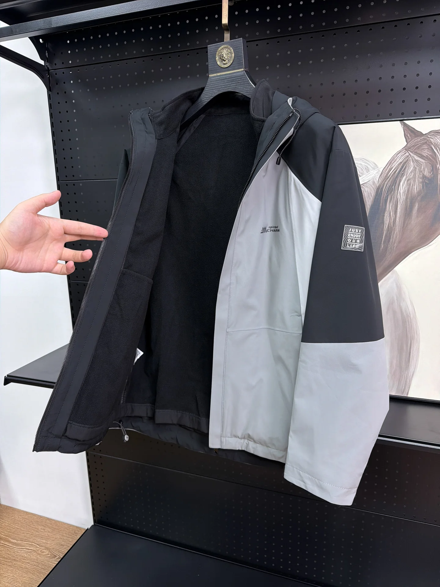 H-Home 2-in- Men's Jacket Fleece Lined Hooded Water Resistant Warm Coat Casual Fashion Urban Style Polyester Fiber Long Slee...