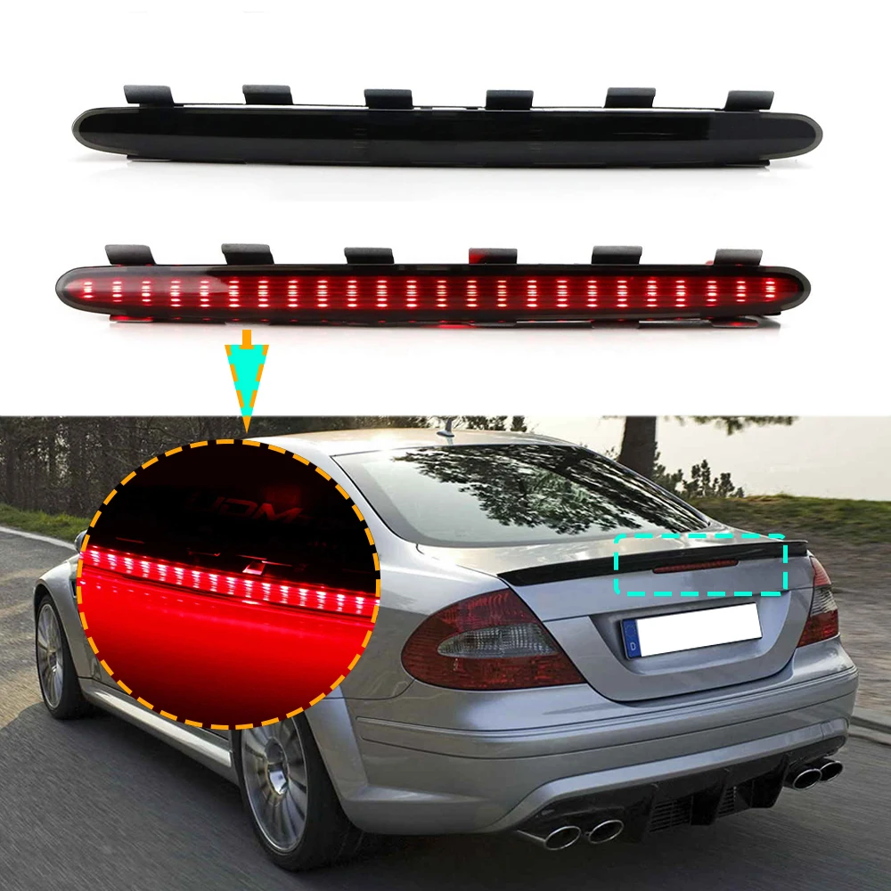 High Level 3rd Third LED Tail Brake Stop Light Black Lens for Mercedes Benz CLK W209 C209 A209 2002-2007 2008 2009  A2098200956