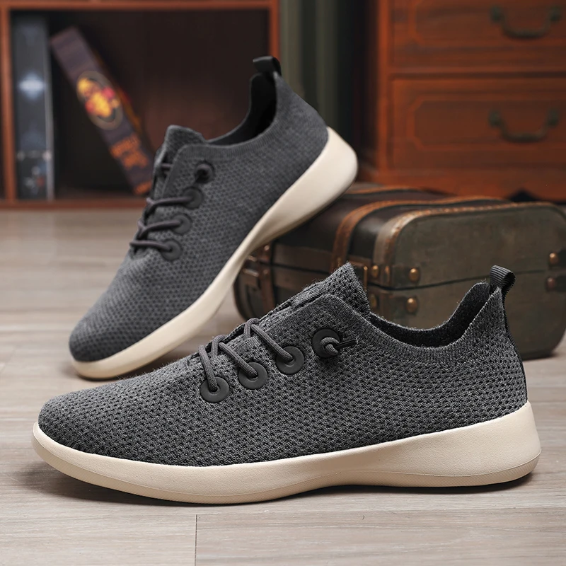 

Mens Walking Shoes Breathable Knitted Upper Lightweight Comfortable Casual Sneakers Suitable Daily Outdoor Running Shoes for Man