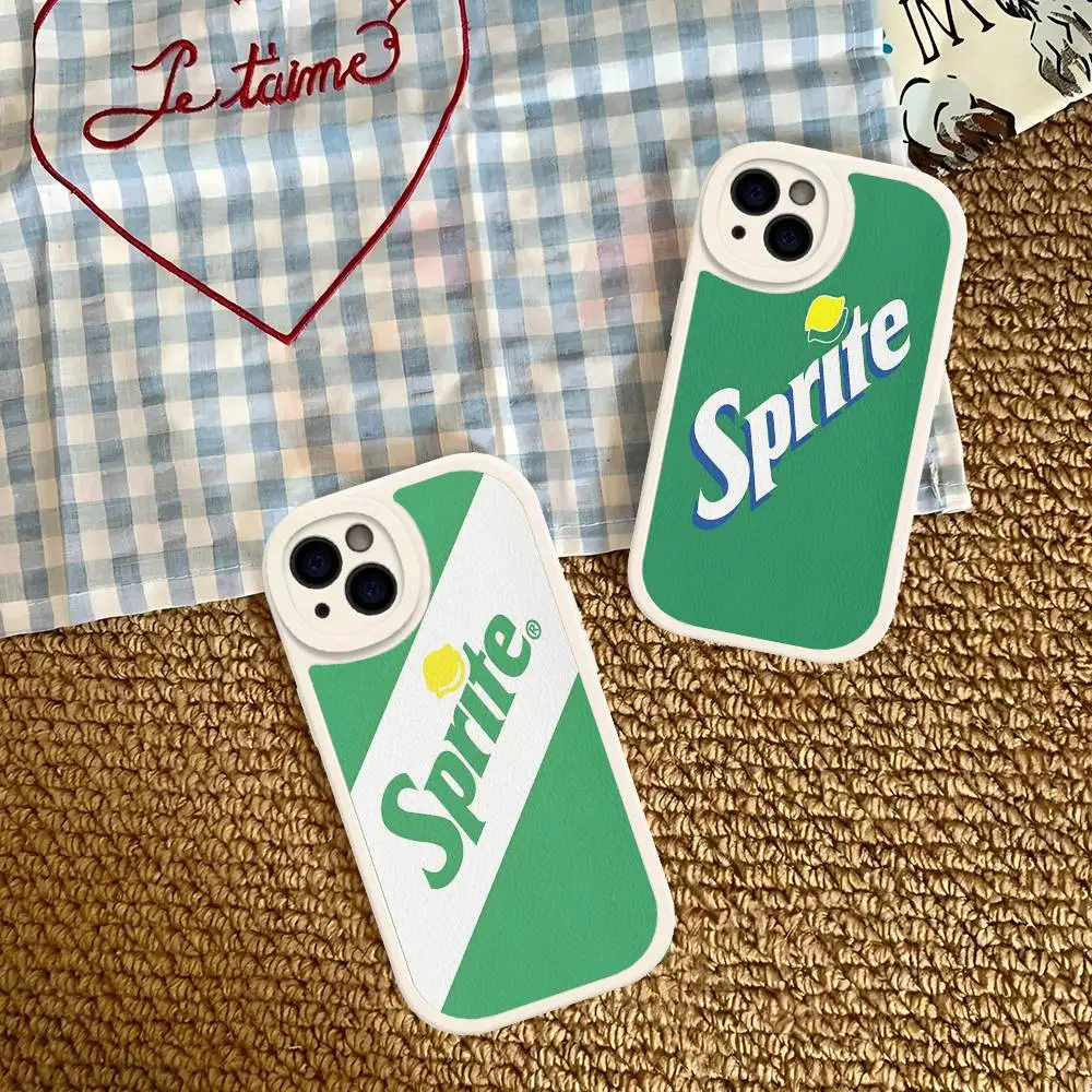 Funda de Teléfono con Logotipo de Sprite, de Cuero Duro, para iPhone 16, 15, 14 Mini, 11, 12, 13 Pro Max Plus