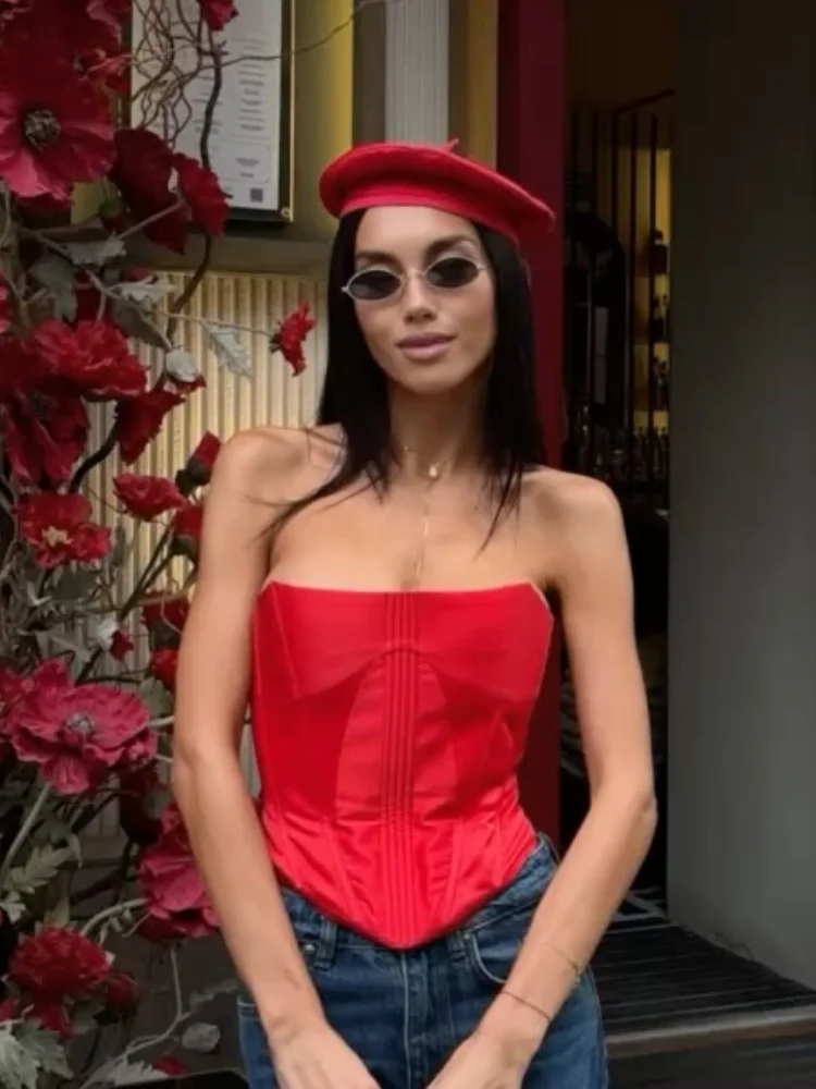 مثير المرأة أنبوب القمم الصلبة أكمام سليم نحيل مشد اقتصاص الأعلى 2025 عادية أنيقة الإناث حفلة سهرة حمالة سترة