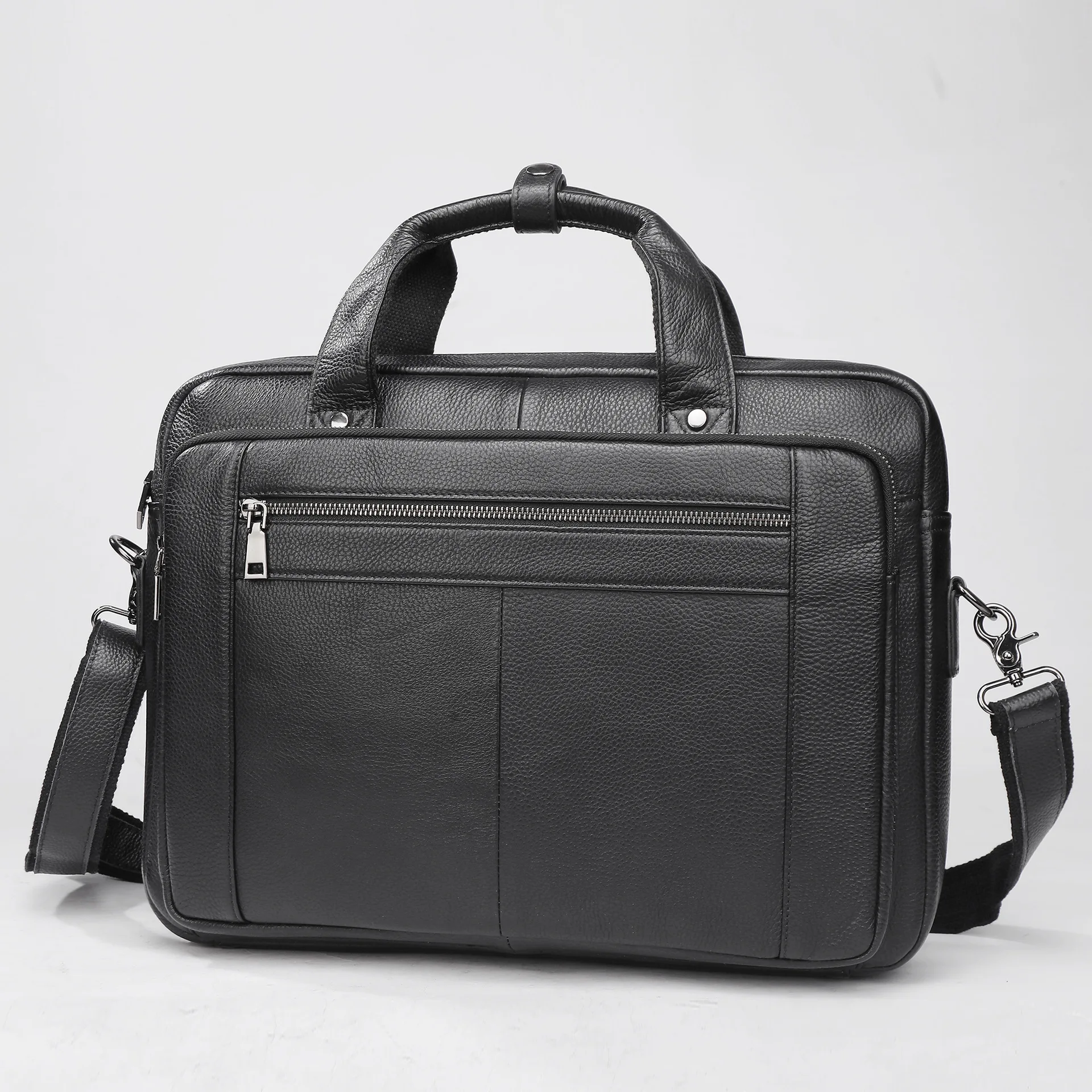 กระเป๋าแล็ปท็อปหนังแท้สำหรับผู้ชาย, กระเป๋าสะพายข้างสำหรับทำงาน, กระเป๋าเอกสาร, มีช่องและกระเป๋าหลายช่อง