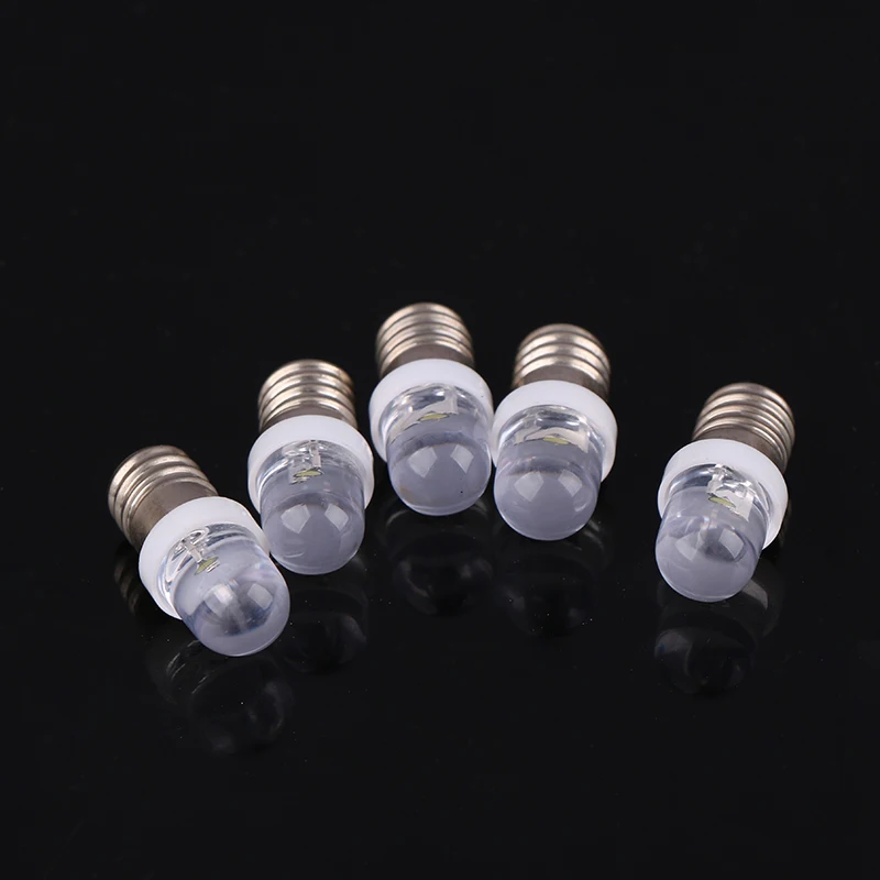 5Pcs E10 Led Bulb E10 DC 3V 6V 12V 24V Instrument Bulb E10 Indicator Bulb Old Fashioned Flashlight Torch DIY Work Mini Light
