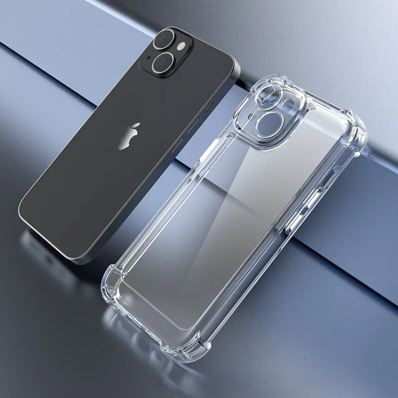 Suitable for iPhone 14 phone case with four corner anti drop acrylic second-generation precision hole TPU space case button prot