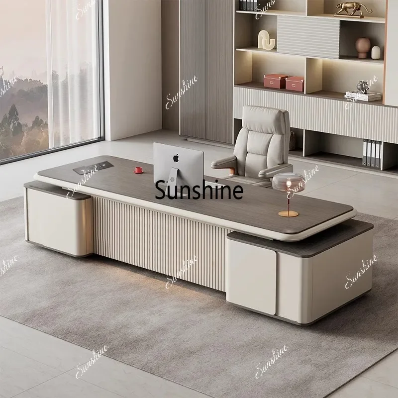 Painted desktop light luxury high sense simple modern president chairperson leadership platform T*