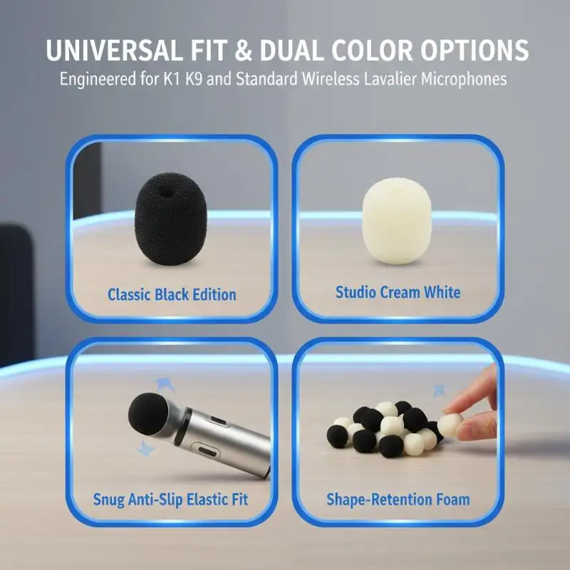 10Pcs Mini Mic Foam Covers Breathable Noise Cancelling Random Color Small Microphone Sponge for Stage Performance KTV