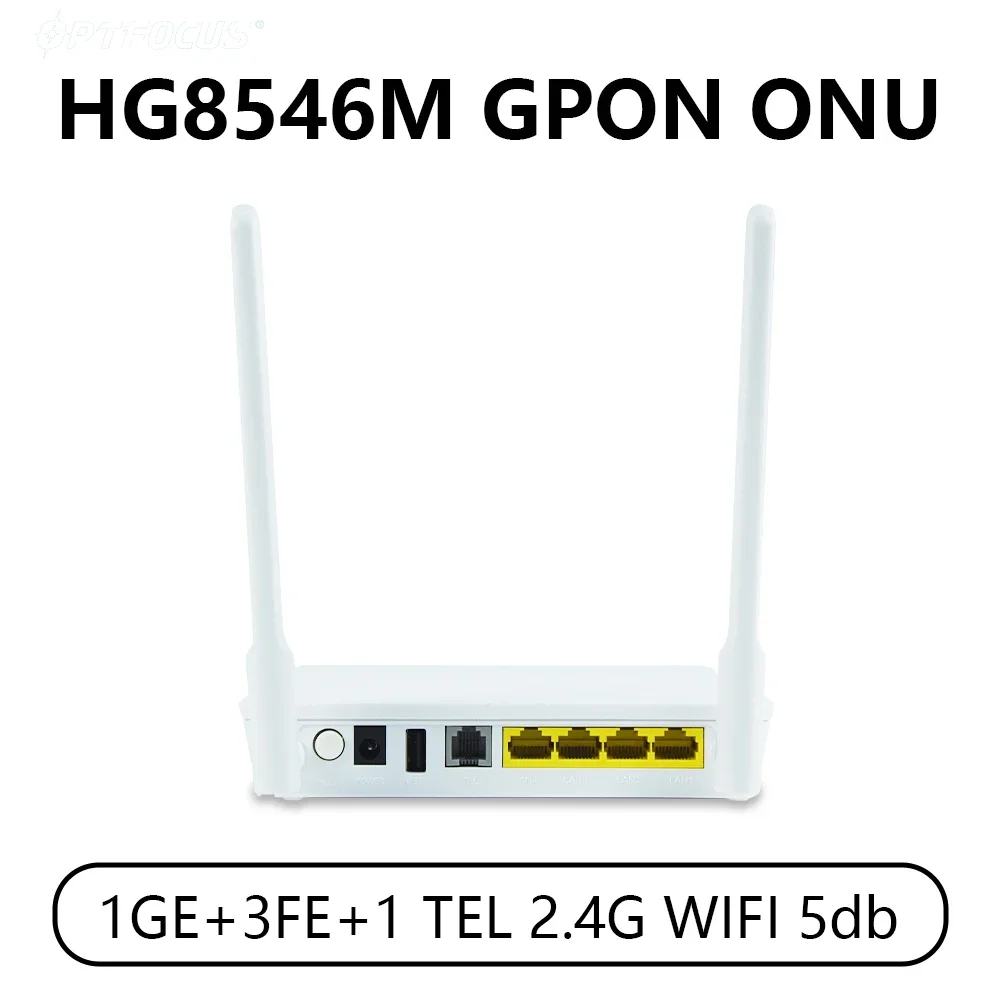 Hg 8546M Gpon Onu Nieuwe Originele Apc Upc Ont 1ge 3fe Tel 2.4G Wifi 5db Fth Modem Router Huawe Gpon Xpon Onu