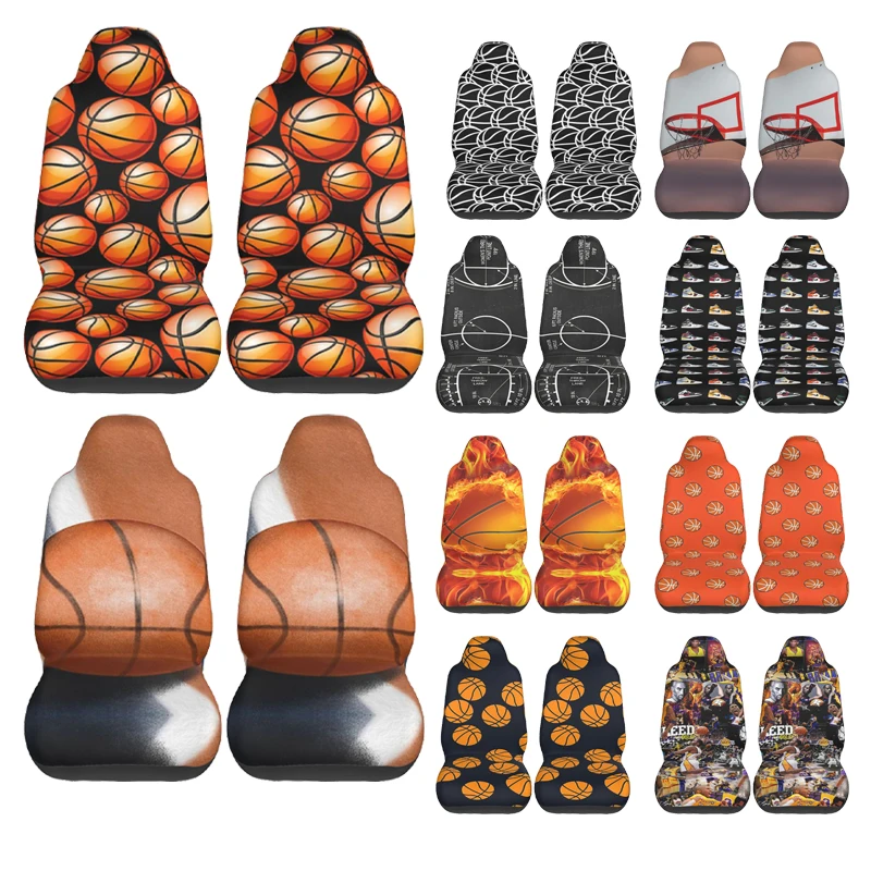 

Basketball Pattern Car Seat Cover Custom Printing Universal Front Protector Accessories Cushion Set